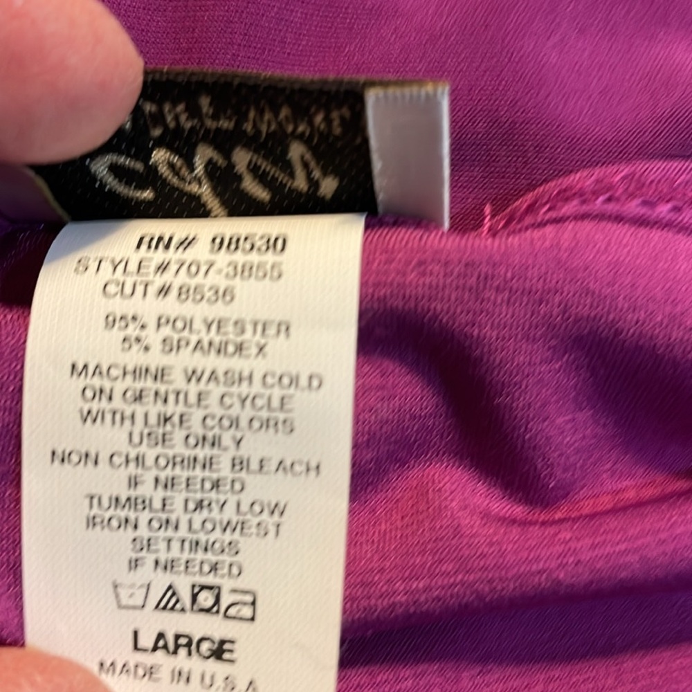 CDW Women's Purple Drape Scoop Neck Top - Picture 7 of 7